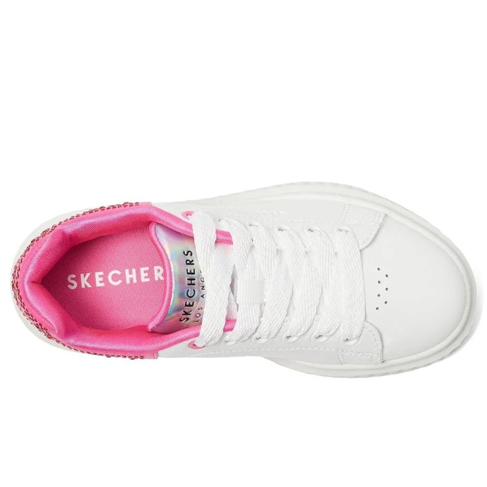 SKECHERS Hi Ridge 310289L-WHP Sneakers Girls US 6 White Comfort Shoes NCZ351
